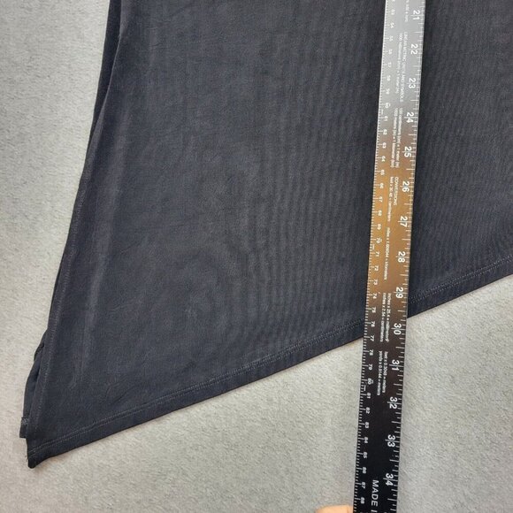 Chicos Travelers Cardigan Sz 3 Asymmetrical Hem Pullover Slinky Stretch Black - Picture 4 of 10